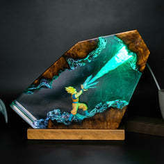 Detail of the figure and aura inside the epoxy