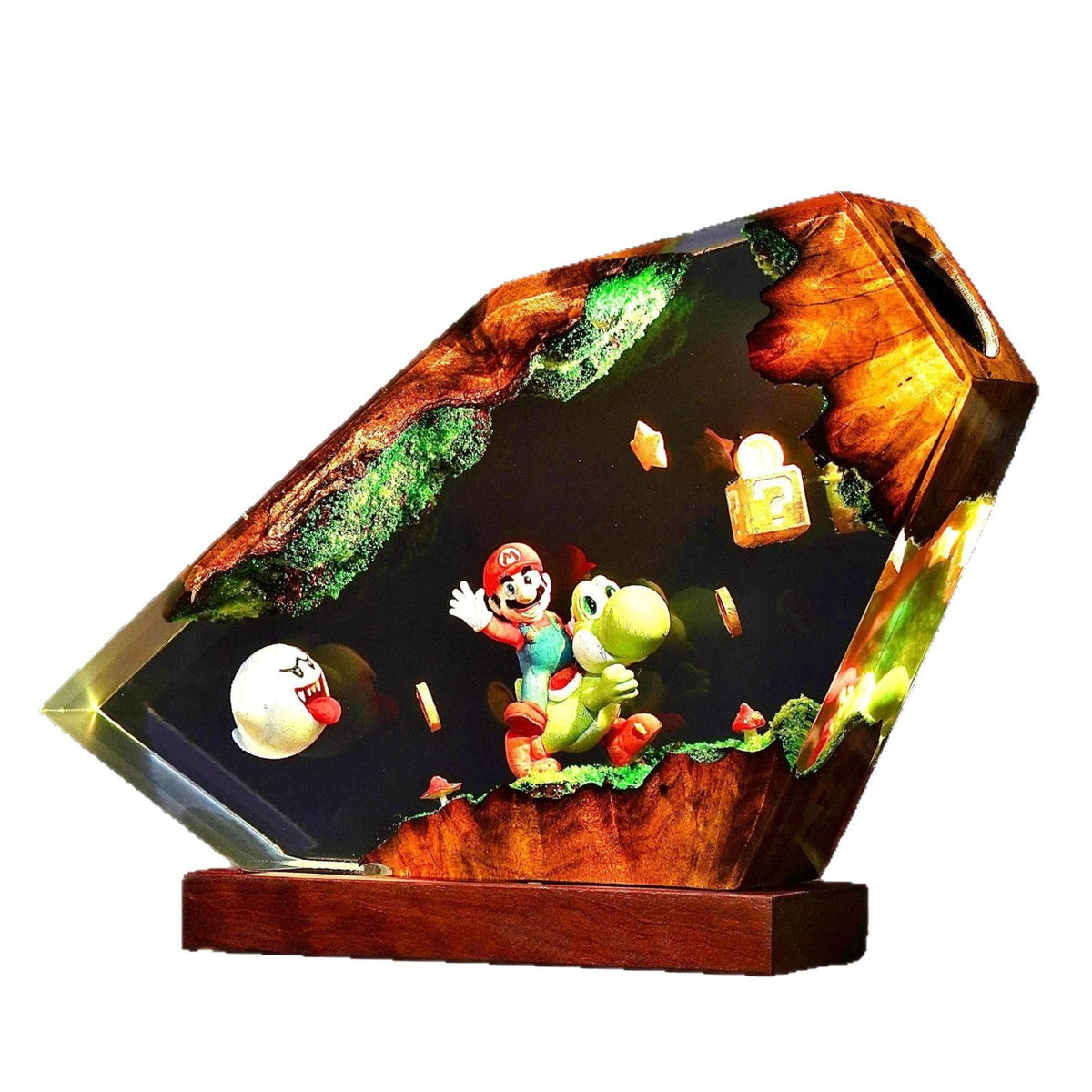 Resin lamp on a desk