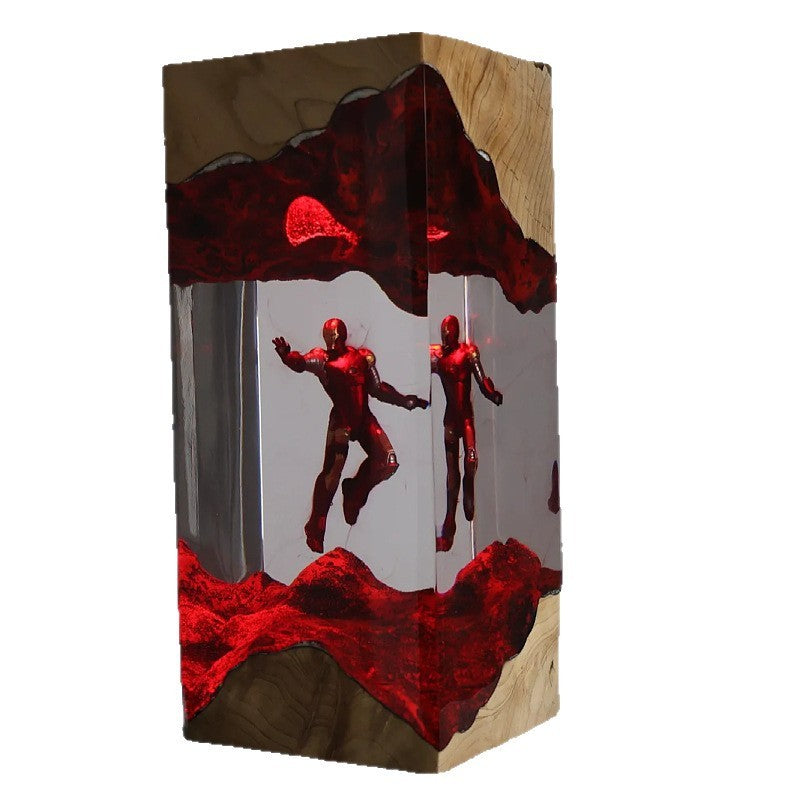 Resin lamp on a desk