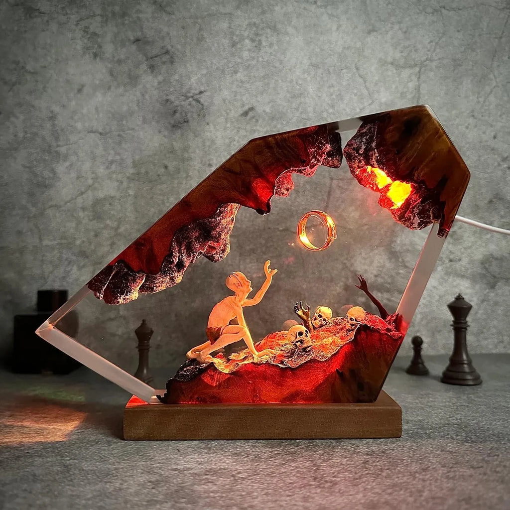 The Lost One resin lamp, angled view