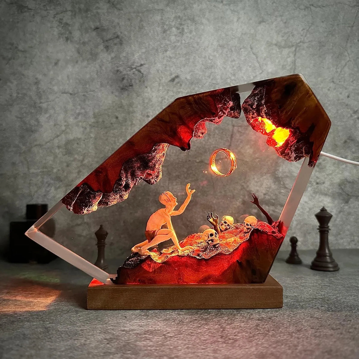 The Lost One resin lamp, angled view