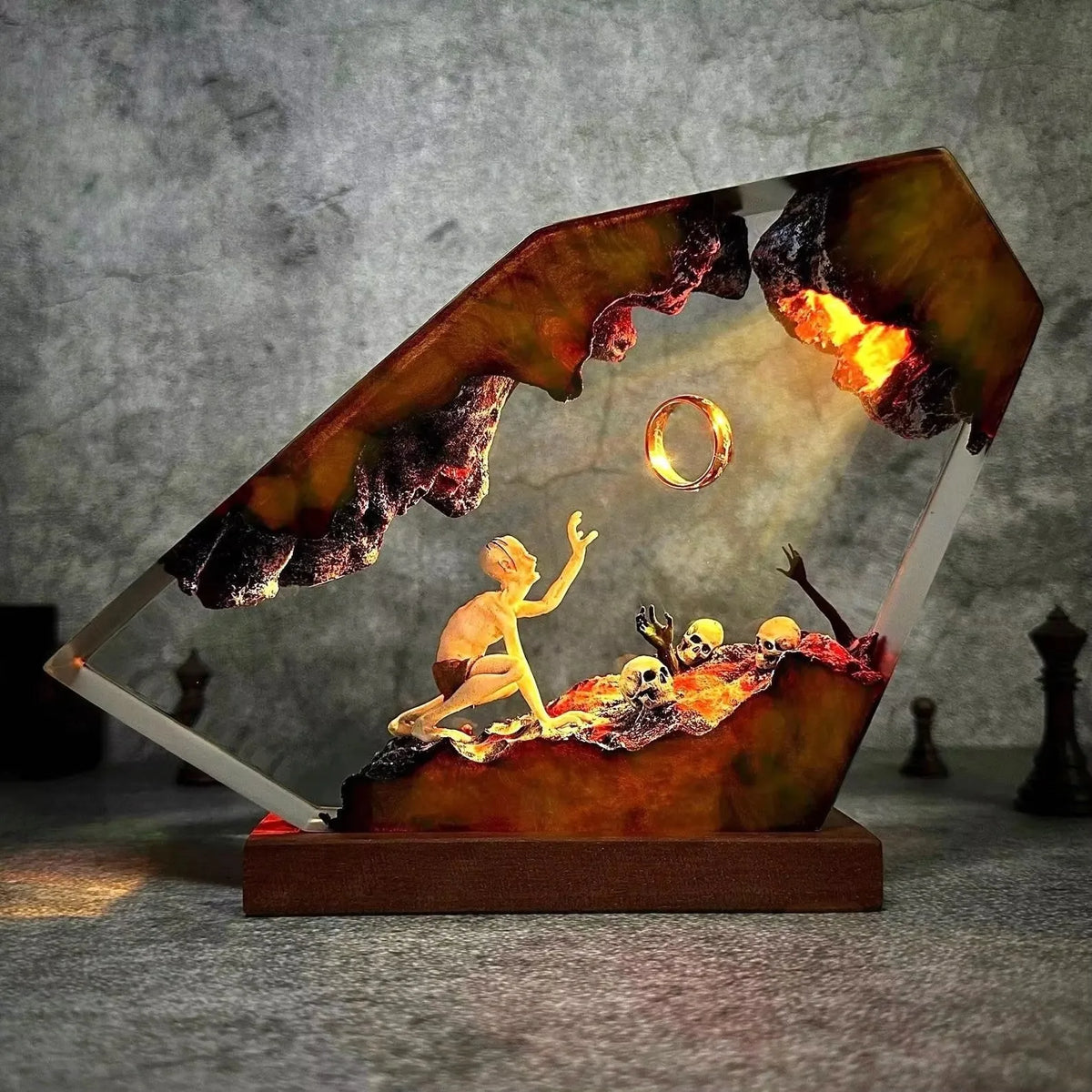 The Lost One resin lamp with the blue light