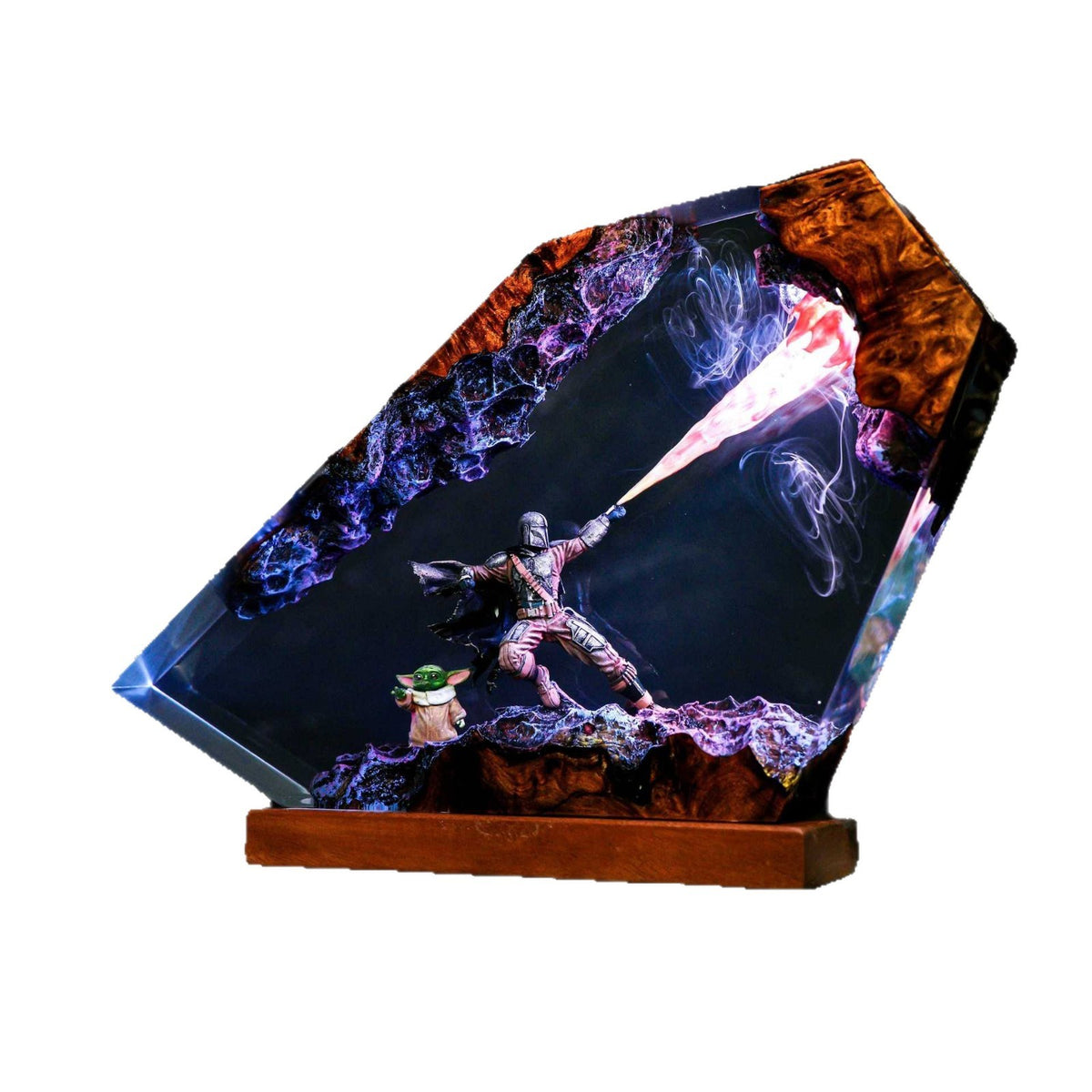 Resin lamp on a desk