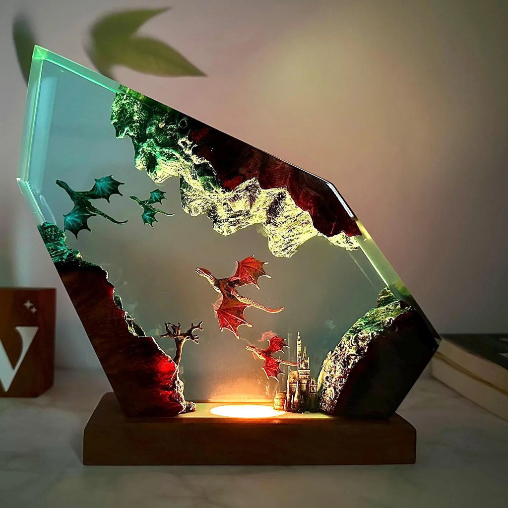 Dragon Reign Resin Lamp