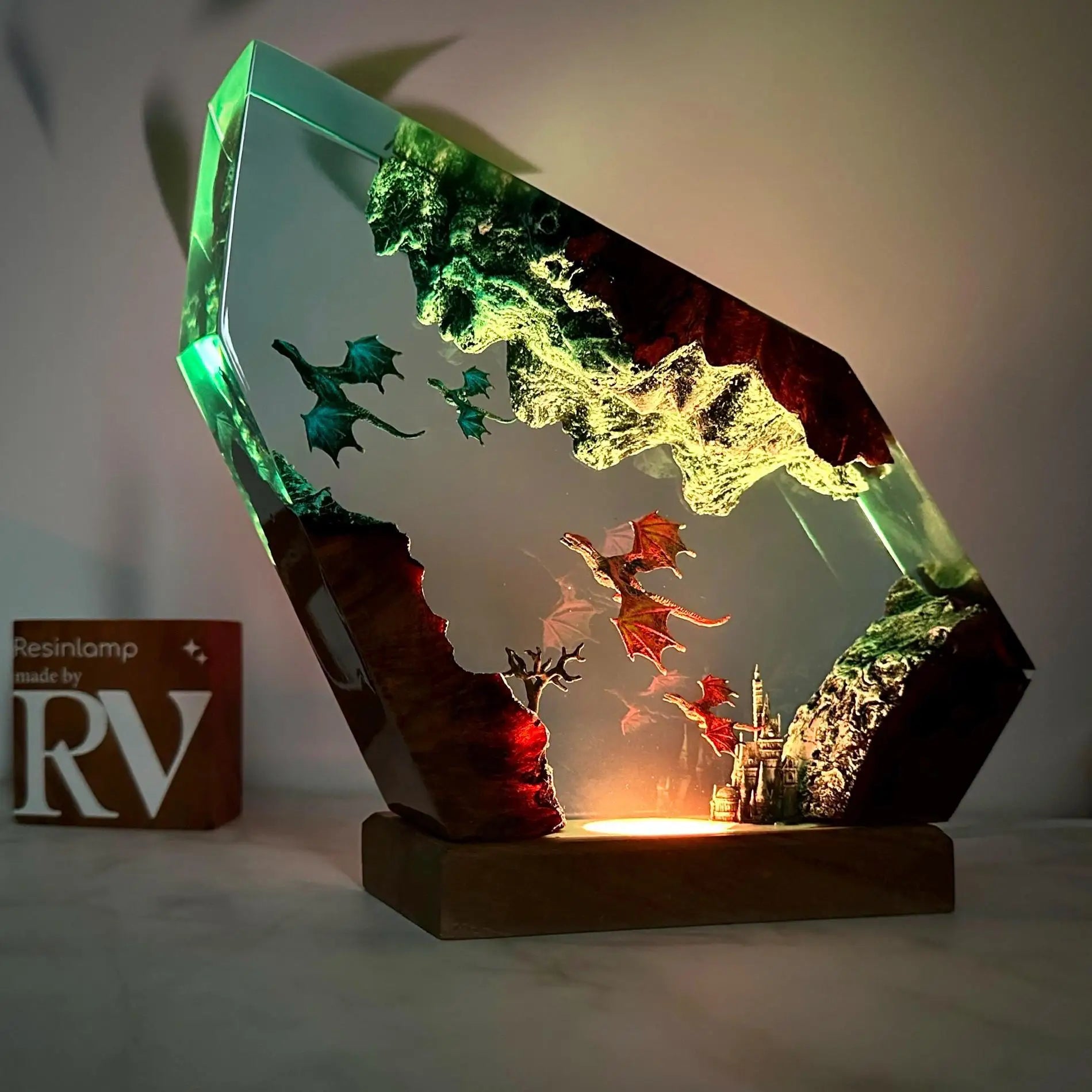 Dragon Reign Resin Lamp